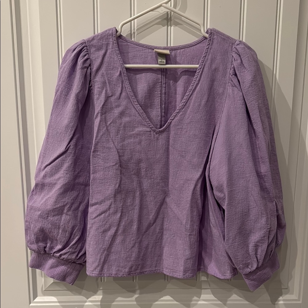 Lavender V-Neck Women's Top